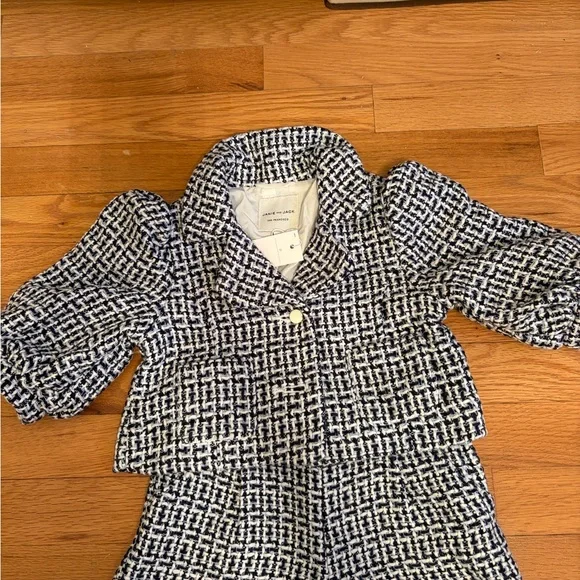 Janie and Jack Navy Blue and White TweedKids Set